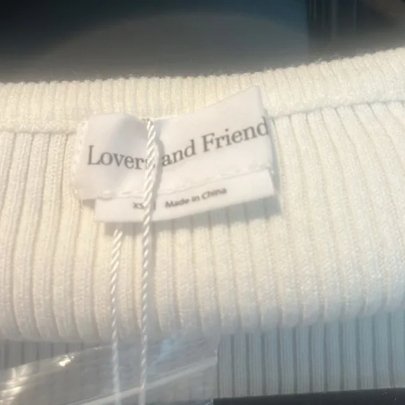 NWT Revolve lovers and friends kinsley feather trim top in white - Picture 2 of 3